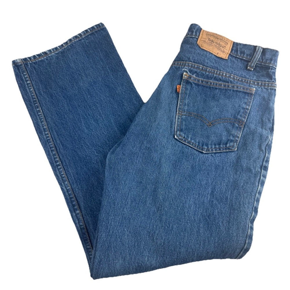 Levis 550 Relaxed Fit Jeans Mens 38x30 Medium Wash Orange Tab Straight Leg Denim